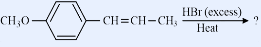 4-methoxy-1-(prop-1-enyl)benzene + HBr (excess)/Heat reaction scheme