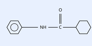 Compound (X): N-phenyl benzamide (benzanilide). A benzene ring on the left, then -NH-, then a carbonyl carbon C with a double-bonded O drawn above it (=O), then bonded to a second benzene ring on the right. Labelled (X).
