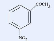 Benzene ring bearing a COCH3 group and an NO2 group, shown as the product claimed in Statement I