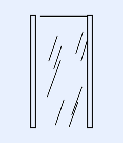 Parallel plate capacitor of plate area A with plates separated by distance d, the gap filled with a hatched dielectric whose constant varies with distance x measured from one plate.