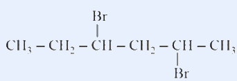 3,5-dibromohexane: CH3-CH2-CH(Br)-CH2-CH(Br)-CH3 with Br on the third and fifth carbons.