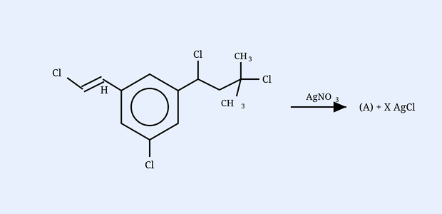 A polychlorinated aromatic compound reacting with AgNO3 to give (A) plus X moles of AgCl precipitate.