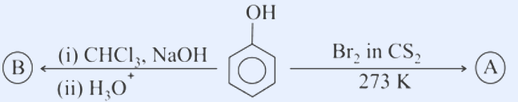 Phenol undergoing a two-step reaction scheme.