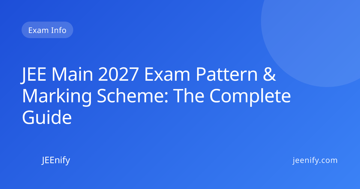 JEE Main 2027 Exam Pattern & Marking Scheme (Full Guide)